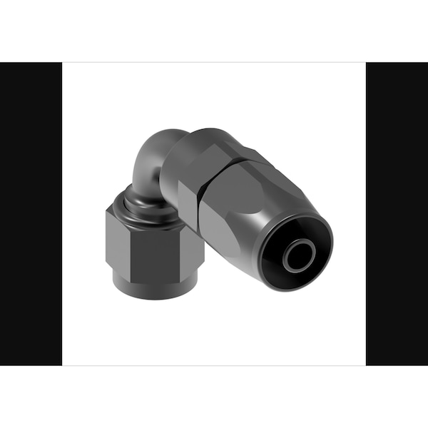 -6 AN Hose, 90 Degree Elbow, Anodized, Black, Aluminum